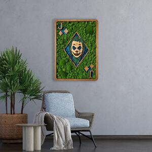 Dřevěný obraz měchový HDF - Moss Joker Card