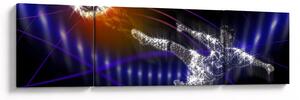 Obraz fotbalisty ve skoku (170x50 cm)