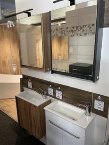 Kingsbath Leo Wotan Oak 50 zrcadlová skříňka do koupelny s LED osvětlením