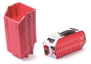 Set úložných boxů 16ks BINEER SHORT 92x77x60 mm červený