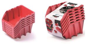 Set úložných boxů 6ks BINEER LONG 249x158x114 mm červený