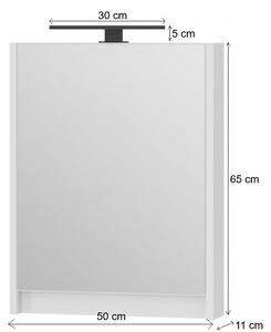 Kingsbath Leo Wotan Oak 50 zrcadlová skříňka do koupelny s LED osvětlením