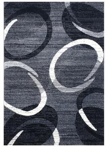 Spoltex, Kusový koberec Florida New 308-72 grey/black, 120x170, šedá, chodba / předsíň