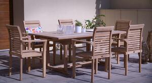 Texim FAISAL I. - zahradní jídelní set 1+6 s hranatým stolem