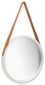 Nástěnné zrcadlo s popruhem 50 cm stříbrné 320366