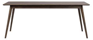 Tmavě hnědý rozkládací jídelní stůl v dekoru dubu 90x190 cm Yumi – Rowico
