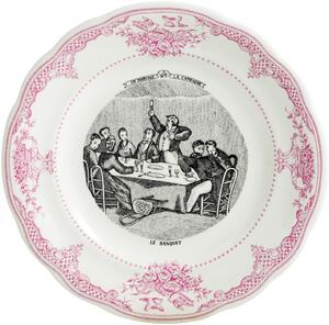 Gien ASSIETTES A THEME Dezertní talíře sada 6 kusů odlišné MARIAGE ROSE