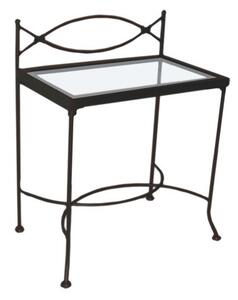 IRON-ART Noční stolek THOLEN - se skleněnou deskou