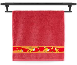 Dětský ručník Veba NORA Žirafy tisk červená Velikost: 50x100 cm