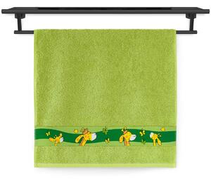 Dětský ručník Veba NORA Žirafy tisk zelená Velikost: 50x100 cm