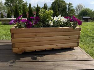 Dřevěný zahradní květináč AKSAMIT, pinie, 800x400x300 (Krásné zpracování)