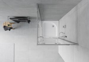 Mexen Rio čtvercový sprchový kout 70 x 70 cm, Průhledné, Chromovaná + sprchová vanička Rio, Bílá