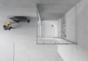 Mexen Rio čtvercový sprchový kout 70 x 70 cm, Pruhy, Chromovaná + sprchová vanička Rio, Bílá