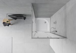 Mexen Rio čtvercový sprchový kout 70 x 70 cm, Vzor jinovatky, Chromovaná + sprchová vanička Rio, Bíl