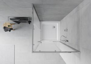 Mexen Rio čtvercový sprchový kout 80 x 80 cm, Vzor jinovatky, Chromovaná + sprchová vanička Rio, Bíl