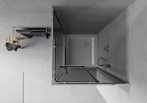 Mexen Rio čtvercový sprchový kout 80 x 80 cm, Grafitově černá, Chromovaná + sprchová vanička Rio, Bí
