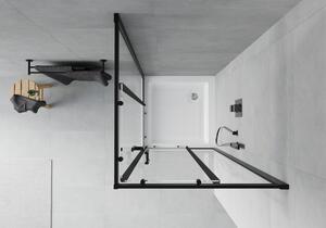 Mexen Rio čtvercový sprchový kout 80 x 80 cm, Průhledné, Černá + sprchová vanička Rio, Bílá