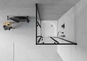 Mexen Rio čtvercový sprchový kout 70 x 70 cm, Průhledné, Černá + sprchová vanička Rio, Bílá