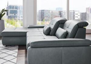 ROHOVÁ SEDAČKA, kůže, šedá Beldomo Premium - Sedací soupravy