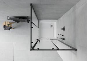 Mexen Rio čtvercový sprchový kout 80 x 80 cm, Vzor jinovatky, Černá + sprchová vanička Rio, Bílá