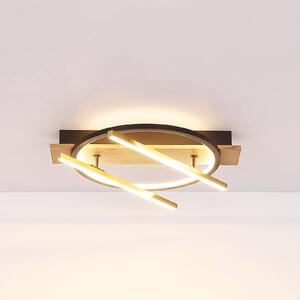 Beatrix LED stropní svítidlo, délka 44 cm, dřevo/černá, dřevo
