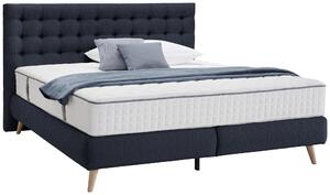 POSTEL BOXSPRING, 160/200 cm, textil, tmavě modrá Carryhome - Postele boxspring