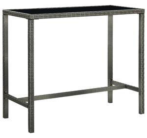 Zahradní barový stůl šedý 130 x 60 x 110 cm polyratan a sklo