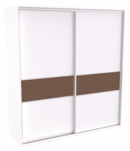 Šatní skříň FLEXI 2 se 2 zrcadly Varianta barvy: Bílá, Šířka: 220 cm, Výška: 220 cm