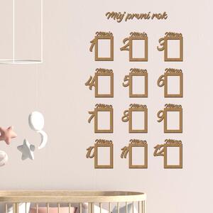 Dřevo života | Dřevěný fotorámeček pro miminko Prvních 12 měsíců | Barva: Javor | Rozměry (cm): 13x9