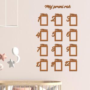 Dřevo života | Dřevěný fotorámeček pro miminko Prvních 12 měsíců | Barva: Javor | Rozměry (cm): 13x9