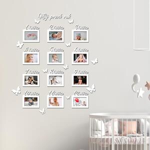 Dřevo života | Fotorámečky pro miminko - můj první rok | Barva: Bílá | Rozměry (cm): 13x9