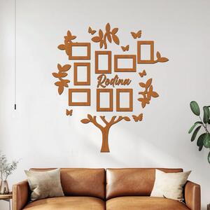 Dřevo života | Dřevěný fotorámeček na zeď FAMILY TREE | Barva: Třešeň | Rozměry (cm): 109x117
