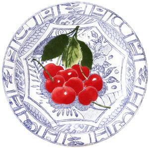 Gien OISEAU BLEU FRUITS Pečivový talíř CHEERY