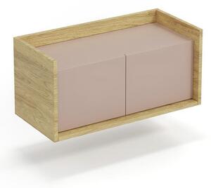 Skříňka Mozelle 2D2 (hikor + růžová)