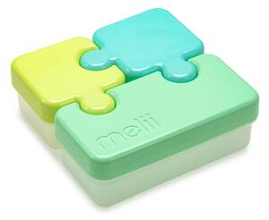 Svačinový box puzzle, 850ml, Melii, zeleno/limetkovo/modrý