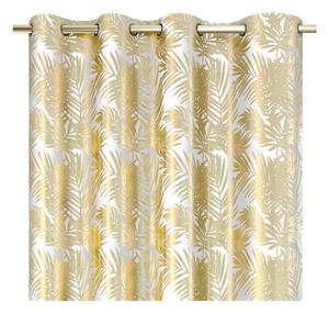 Sametový dimout závěs v bílo-zlaté barvě 140x245 cm Golden Leaves – Restilo