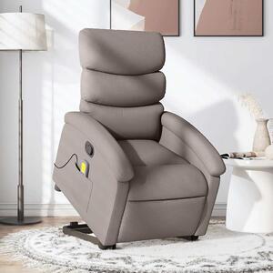 Zvedací masážní polohovací křeslo taupe textil 3203998