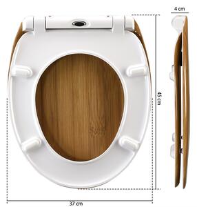 Casaria WC sedátko s automatickým spouštěním bambus 108926