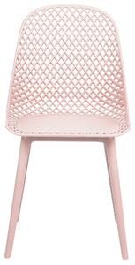 Sada 4 jídelních židlí růžové EMORY