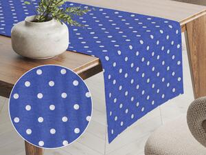 Biante Dekorační běhoun na stůl Leona LN-022 Bílé puntíky na sytě modrém 20x120 cm