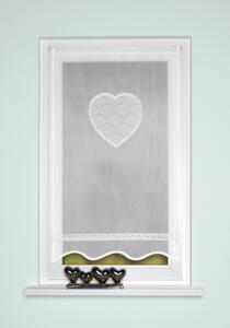 Home Wohnideen Záclona vitrážová s krajkou, batist, Corazon, Bílá Rozměr textilu: 100 cm (V), 60 cm (Š)