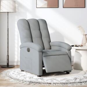 Elektrické polohovací křeslo světle šedé textil 3204068