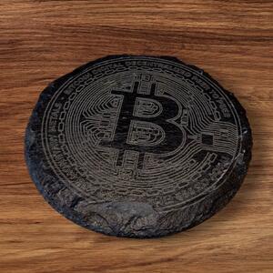 Břidlicový podtácek Bitcoin
