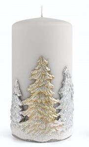 Mondex Dekorativní svíčka Winter Trees I šedá