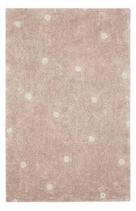 Světle růžový pratelný ručně tkaný bavlněný dětský koberec 100x150 cm Mini Dot Rose – Lorena Canals