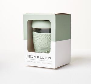 Skleněný hrnek na kávu, 340ml, Neon Kactus, pistáciový