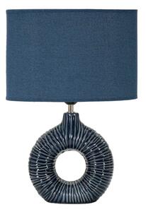 Modrá keramická stolní lampa s textilním stínidlem (výška 43 cm) Seta – Mauro Ferretti