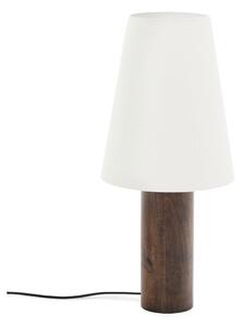 Bílá/v tmavě přírodní barvě stojací lampa s textilním stínidlem (výška 110 cm) Marga – Kave Home