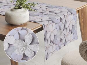 Biante Dekorační běhoun na stůl PML-032 Designové květy na šedém 45x160 cm