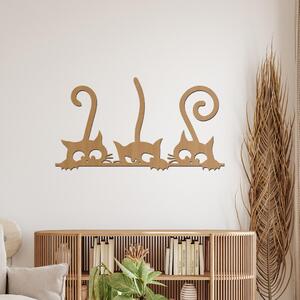 Dřevo života | Dřevěná dekorace na zeď Kočičí trio | Barva: Třešeň | Rozměry (cm): 20x11